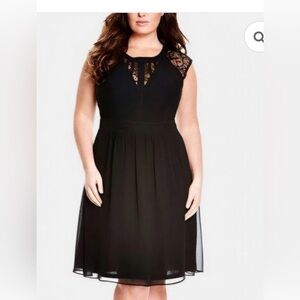 City Chic Dark Romance Black Lace Dress
